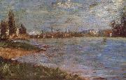 Georges Seurat Two Sides of the river France oil painting artist